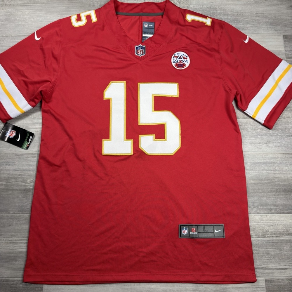 Patrick Mahomes #15 Kansas City Chiefs On Field Jersey Nike Men's Large Red NEW